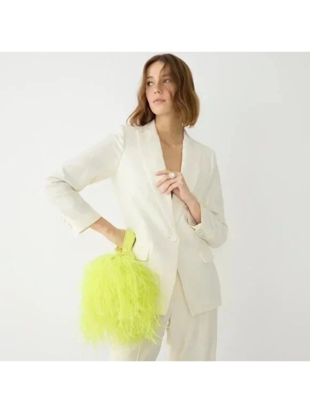 NEW J.Crew Collection Willa Tuxedo Blazer in Ivory Italian Wool Jacket 0